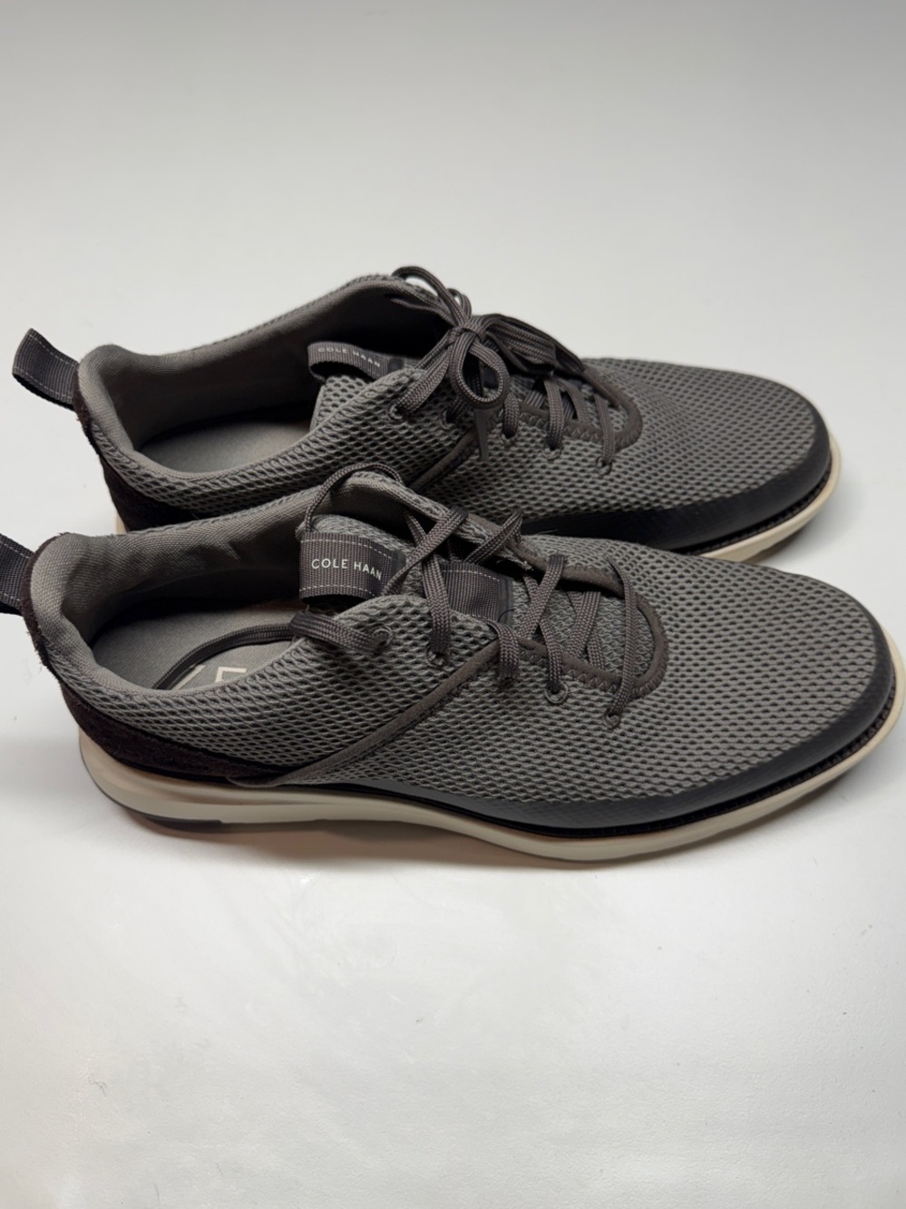 Cole Haan Men's Charcoal Gray Knit Lace-Up Sneakers